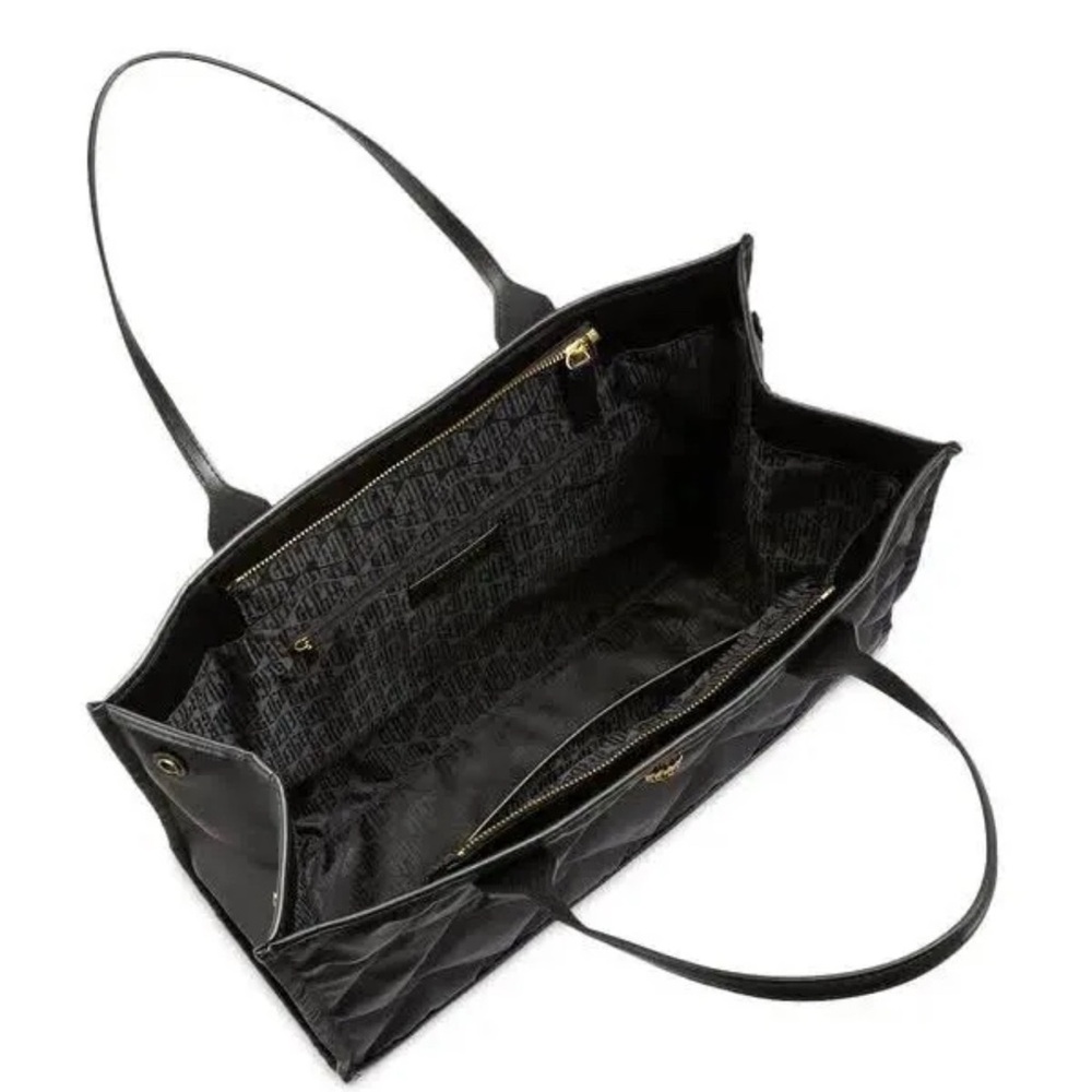 KURT GEIGER LONDON Black Quilted Recycled Shopper Bag Brass Eagle NWT - Picture 11 of 14